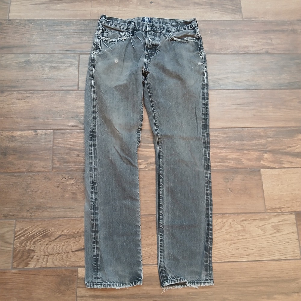 PRPS Demon Jeans Mens 30x29 Gray Distressed Straight Leg Button Fly Denim‎